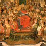 Зображення святого Спиридона Триміфунтського, чудотворця, у стінописі Троїцької надбрамної церкви та церкви Всіх святих Києво-Печерської Лаври
