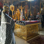Наместник Лавры совершил Литургию свт.Григория Двоеслова в Крестовоздвиженском храме