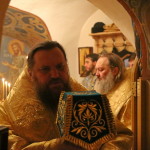 The vicegerent of Lavra led night Liturgy in Far caves