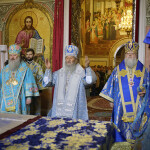Holy Archimandrite of the Lavra led the celebrations on the Dedication Feast
